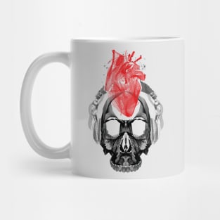 Abstract Music Skull and Heart Mug